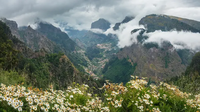 The green valley of Curral das Freiras seen from Boca dos Namorados, Madeira